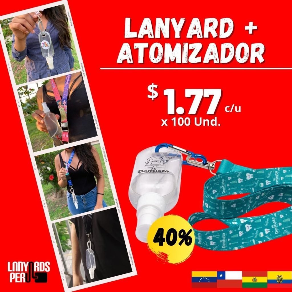 100 Lanyards Arnés con Atomizador Exportación