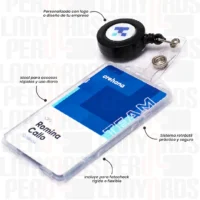 FOTOCHECK CON YOYO DE CINTURA Y PORTA FOTOCHECK