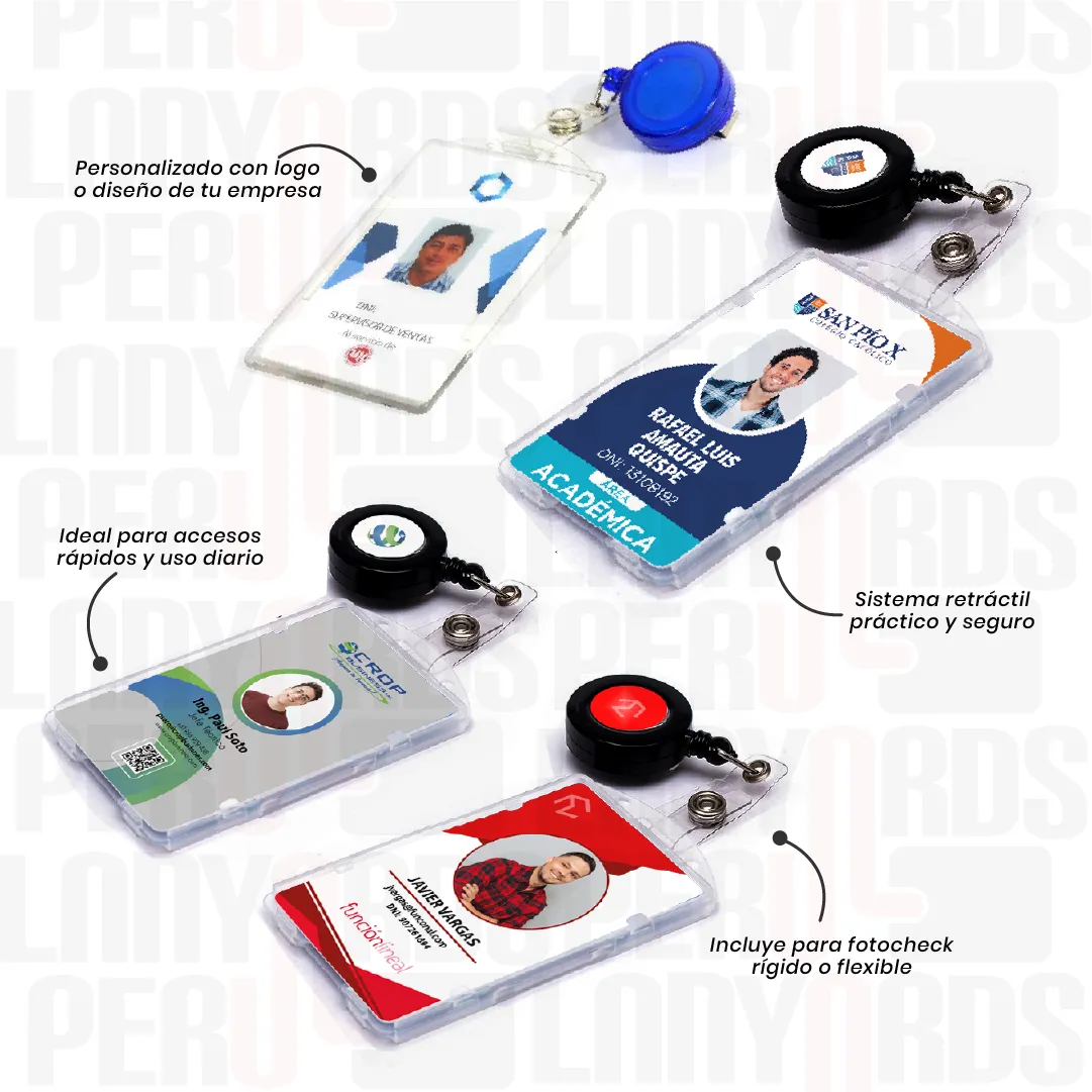 FOTOCHECK CON YOYO DE CINTURA Y PORTA FOTOCHECK - Imagen 2