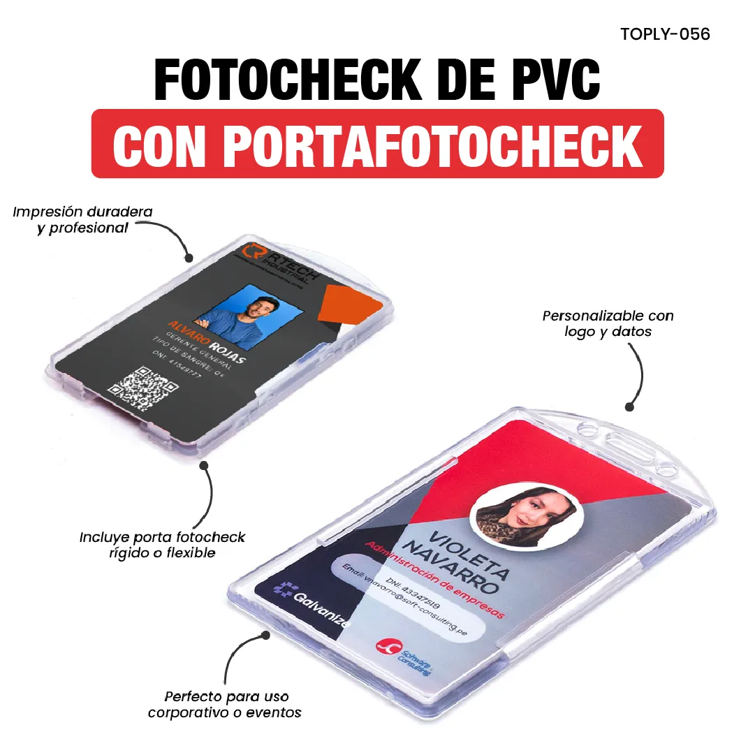 FOTOCHECK DE PVC+ PORTA - Imagen 3