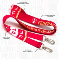 LANYARD CON ARNES PLATA DOBLE 2.5CM