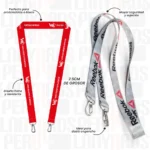 LANYARD CON ARNES PLATA DOBLE 2.5CM - Imagen 2