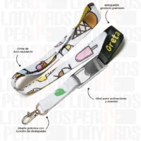 LANYARD CON DESTAPADOR CON MOSQUETON GIRATORIO CON PALANCA 2.5CM