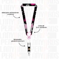 LANYARD CON DESTAPADOR CON MOSQUETON GIRATORIO CON PALANCA 2CM