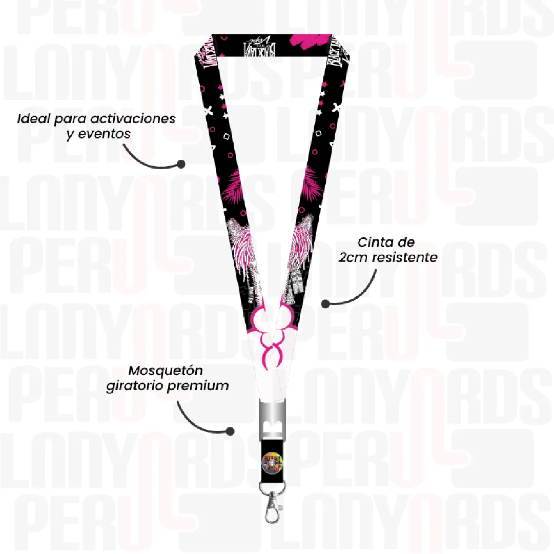 LANYARD CON DESTAPADOR CON MOSQUETON GIRATORIO CON PALANCA 2CM
