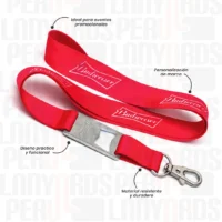 LANYARD CON DESTAPADOR ZAMAK BAJO RELIEVE Y MOSQUETON GIRATORIO 2CM