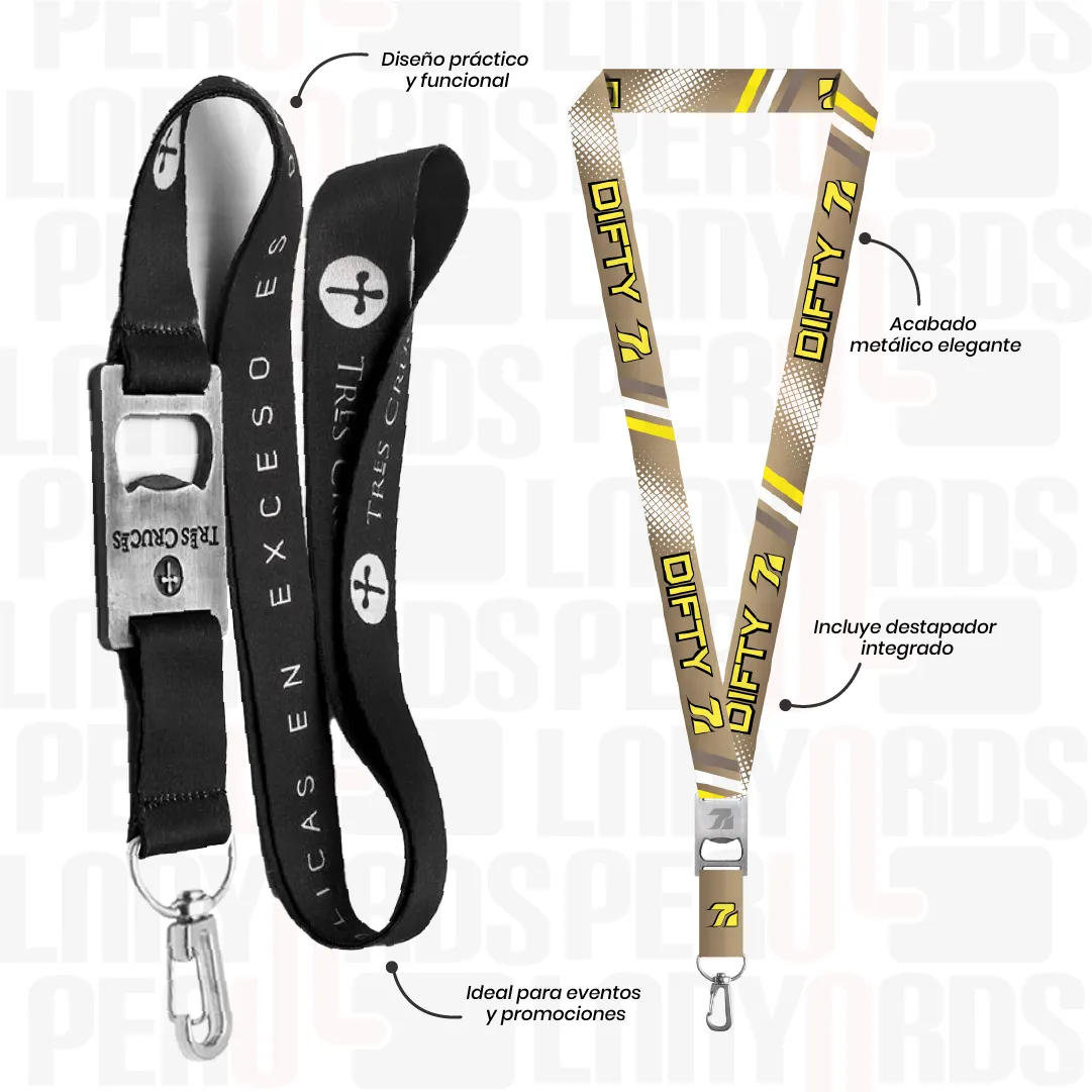 LANYARD CON DESTAPADOR ZAMAK CON ARNES PLATA 2.5CM - Imagen 3