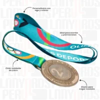 LANYARD CON MEDALLA ZAMAK 2.5CM