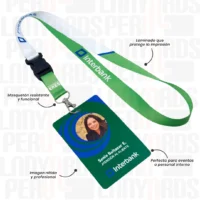 LANYARD CON MOSQUETON CON CREDENCIAL COUCHE LAMINADA