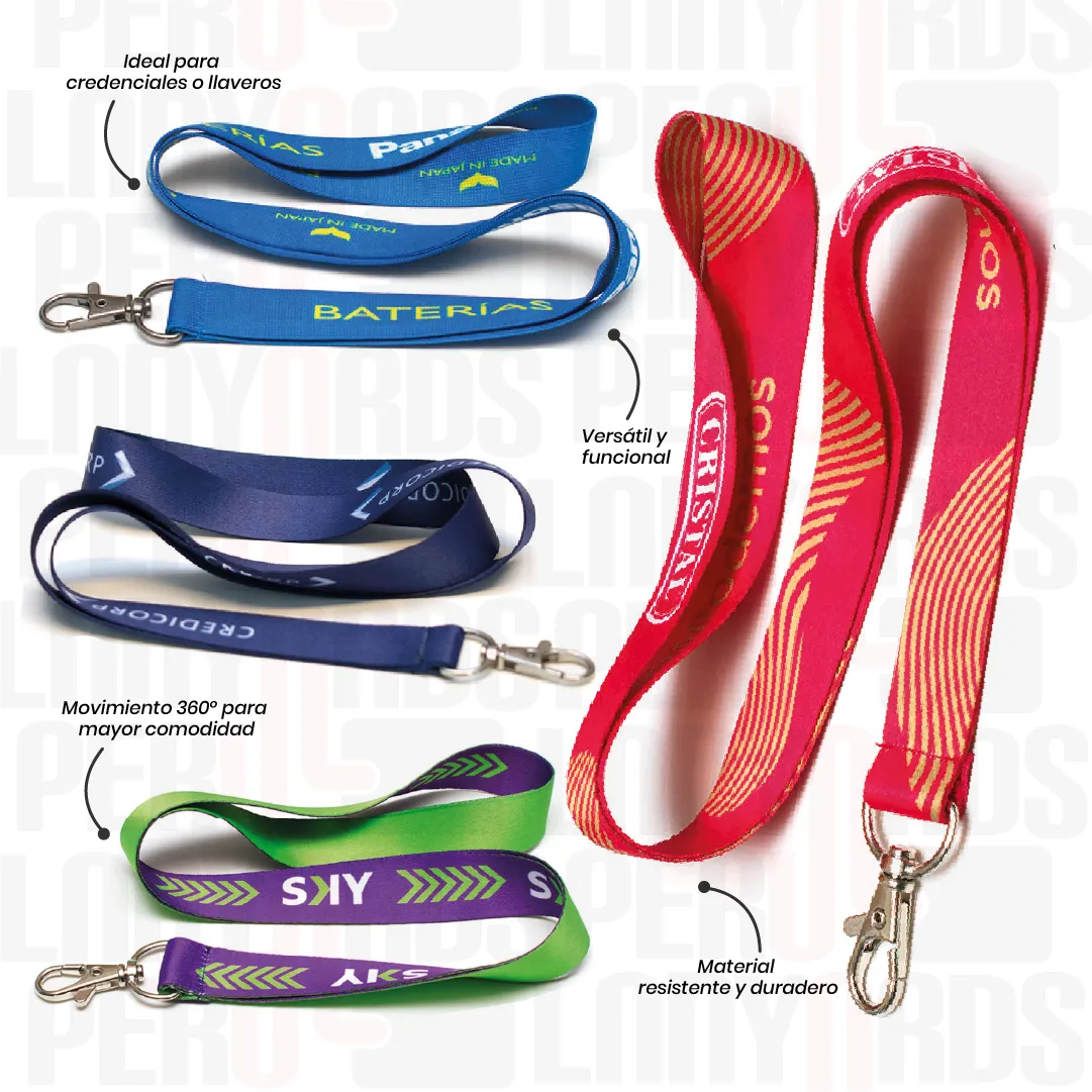 LANYARD CON MOSQUETON GIRATORIO 2CM - Imagen 2