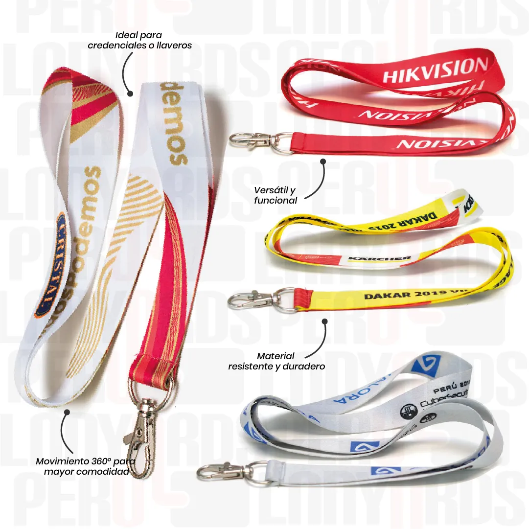 LANYARD CON MOSQUETON GIRATORIO 2CM - Imagen 3
