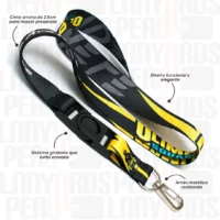 LANYARD CON TIP TOP GIRATORIO Y ARNES PLATA 2.5CM