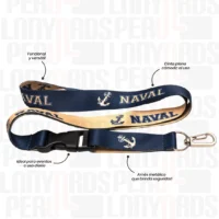 LANYARD CON TIP TOP IMPORTADO CON ARNES PLATA 2.5CM