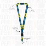 LANYARD CON TIP TOP MPORTADO CON ARNES PLATA Y BREAK WAY 2CM - Imagen 2