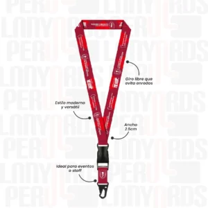 LANYARD CON TIP TOP IMPORTADO Y ARNES TACTICO 2.5CM