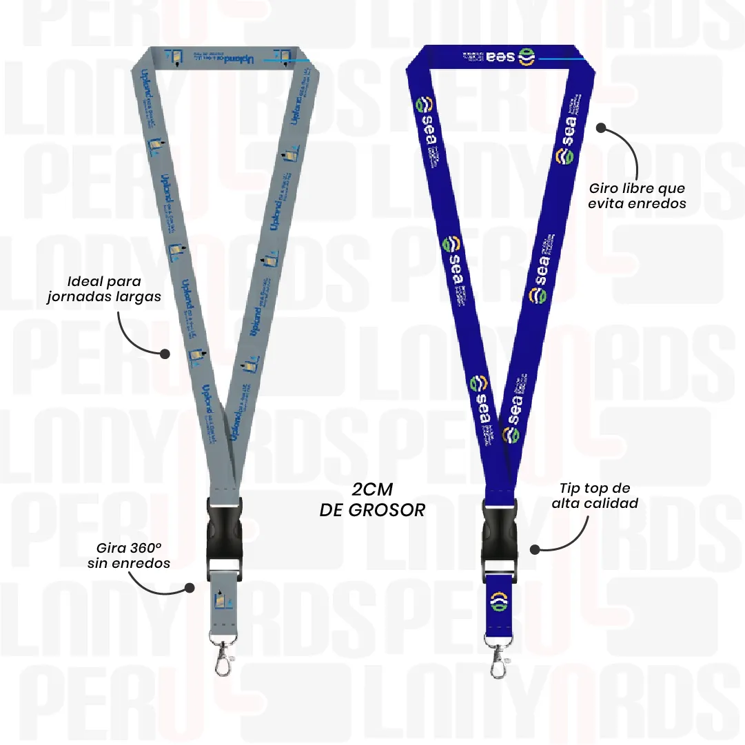 LANYARD CON TIP TOP IMPORTADO Y MOSQSUETON GIRATORIO 2CM - Imagen 3