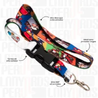 LANYARD CON TIP TOP IMPORTADO Y MOSQUETON GIRATORIO 2.5CM
