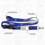 LANYARD DESTAPADOR NIQUELADO ARNES PLATA TIP TOP IMPORTADO 2CM - Imagen 2