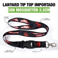 LANYARD TIP TOP IMPORTADO CON MOSQUETÓN GIRATORIO PREMIUM 2.5 CM