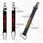 LLAVERO LANYARD CON CARABINERO Y ARNES NEGRO 2.5CM - Imagen 2