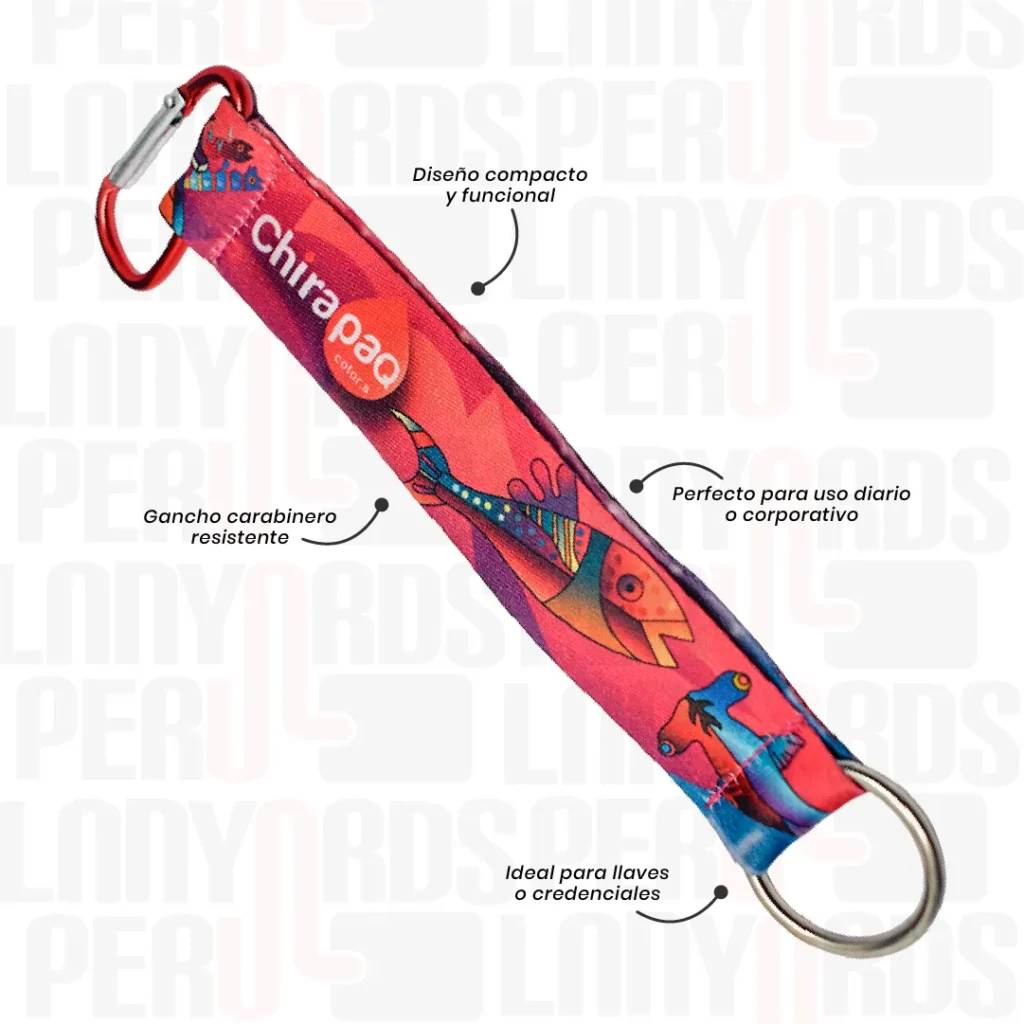 LLAVERO LANYARD CON CARABINERO Y MEDIA LUNA 2.5CM