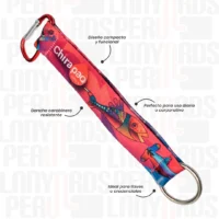 LLAVERO LANYARD CON CARABINERO Y MEDIA LUNA 2.5CM