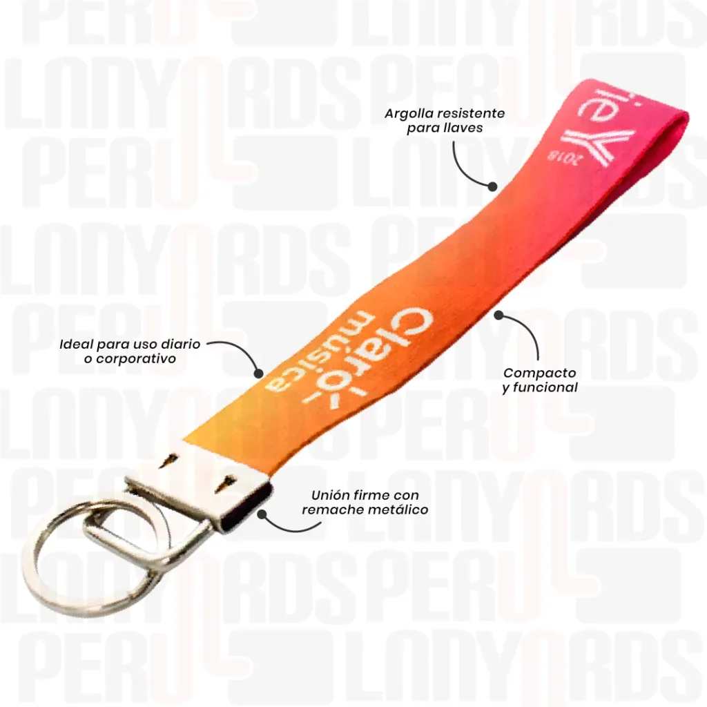 LLAVERO LANYARD CON REMACHE Y ARGOLLA 2.5CM
