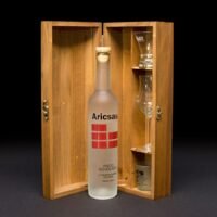 PISCO + Copa + Kero + Shot + CAJA DE MADERA CAPACIDAD 500 ML