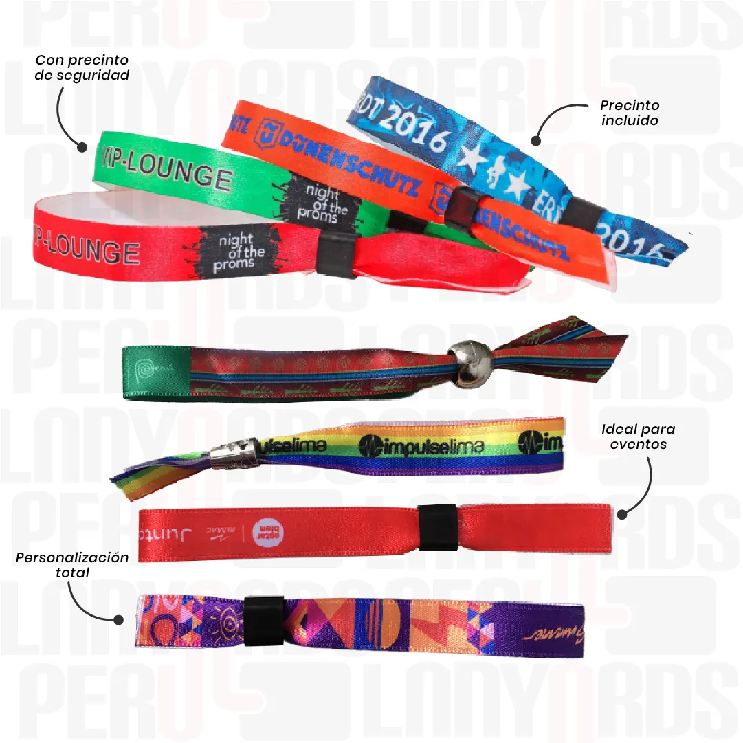 PULSERA DE TELA CON PRECINTO DE SEGURIDAD 1.5CM - Imagen 2