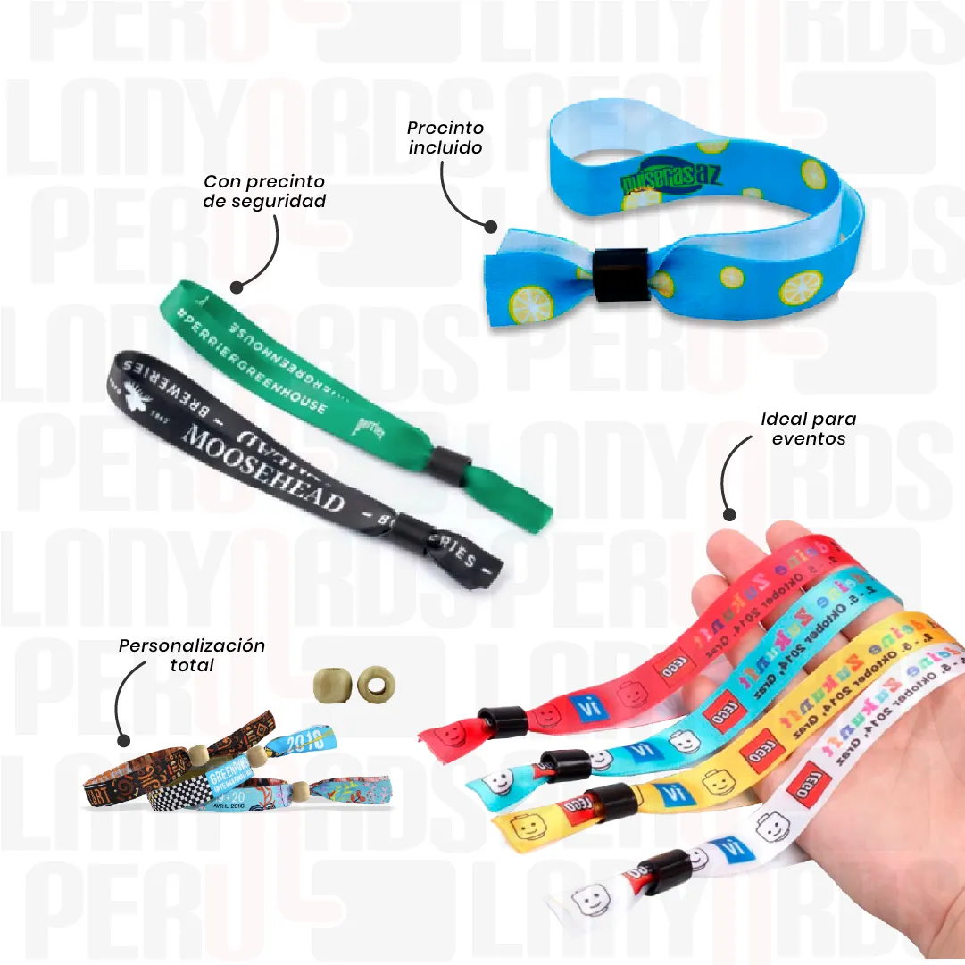 PULSERA DE TELA CON PRECINTO DE SEGURIDAD 1.5CM - Imagen 3