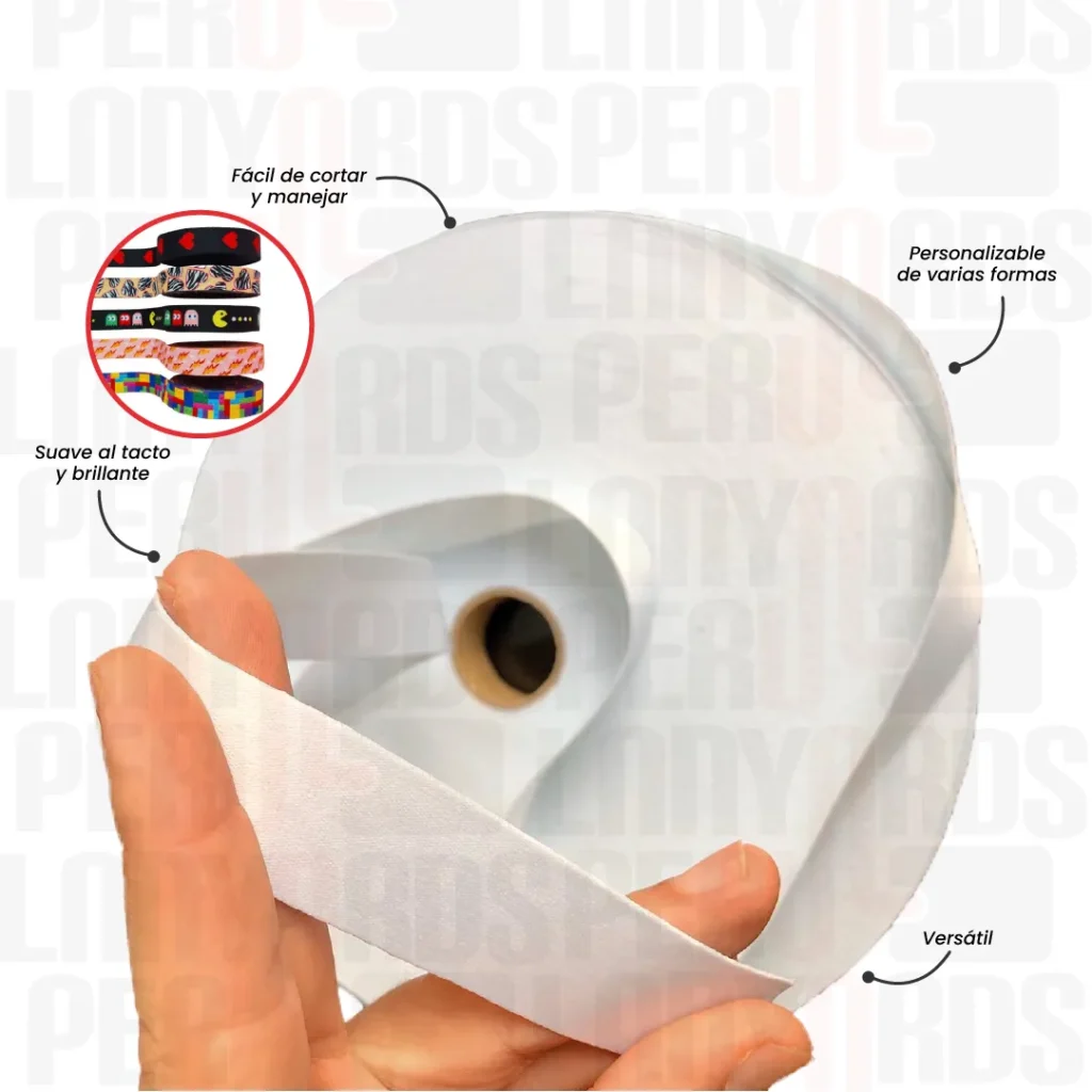 ROLLO DE CINTA SATINADA 2.5CM PARA SUBLIMAR