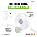 ROLLO DE CINTA SATINADA 2.5CM PARA SUBLIMAR - Imagen 2