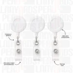 YOYO DE CINTURA CON CINTA PARA FOTOCHECK BLANCO