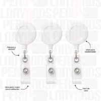 YOYO DE CINTURA CON CINTA PARA FOTOCHECK BLANCO