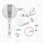 YOYO DE CINTURA CON CINTA PARA FOTOCHECK BLANCO - Imagen 2