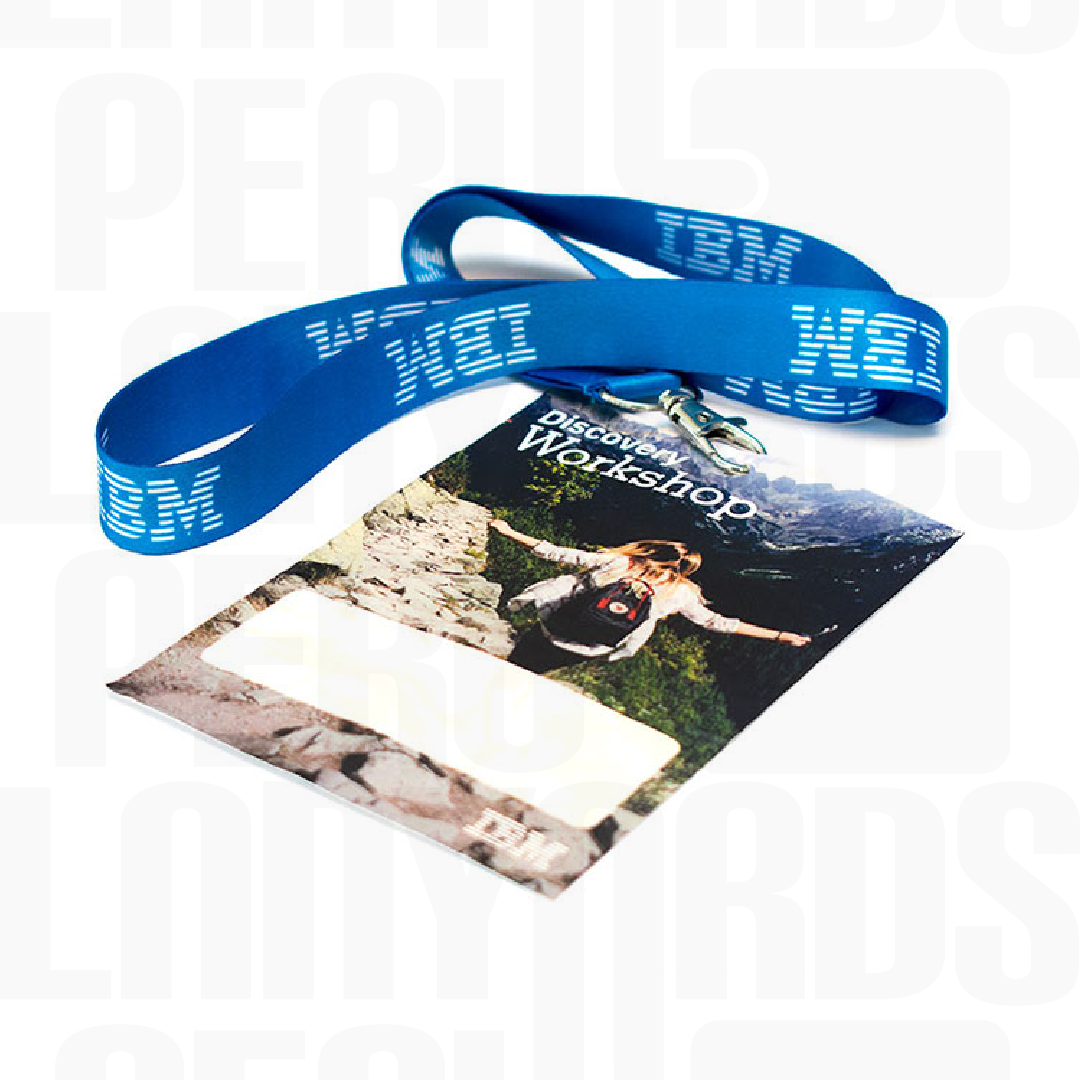 Lanyard con Credencial Couche Plastificado y Mosquetón Giratorio Premium