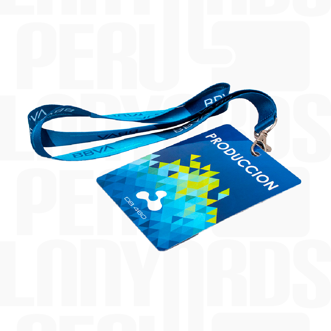 Lanyard Credencial PVC Duro (Polietileno) con Mosquetón Giratorio Premium