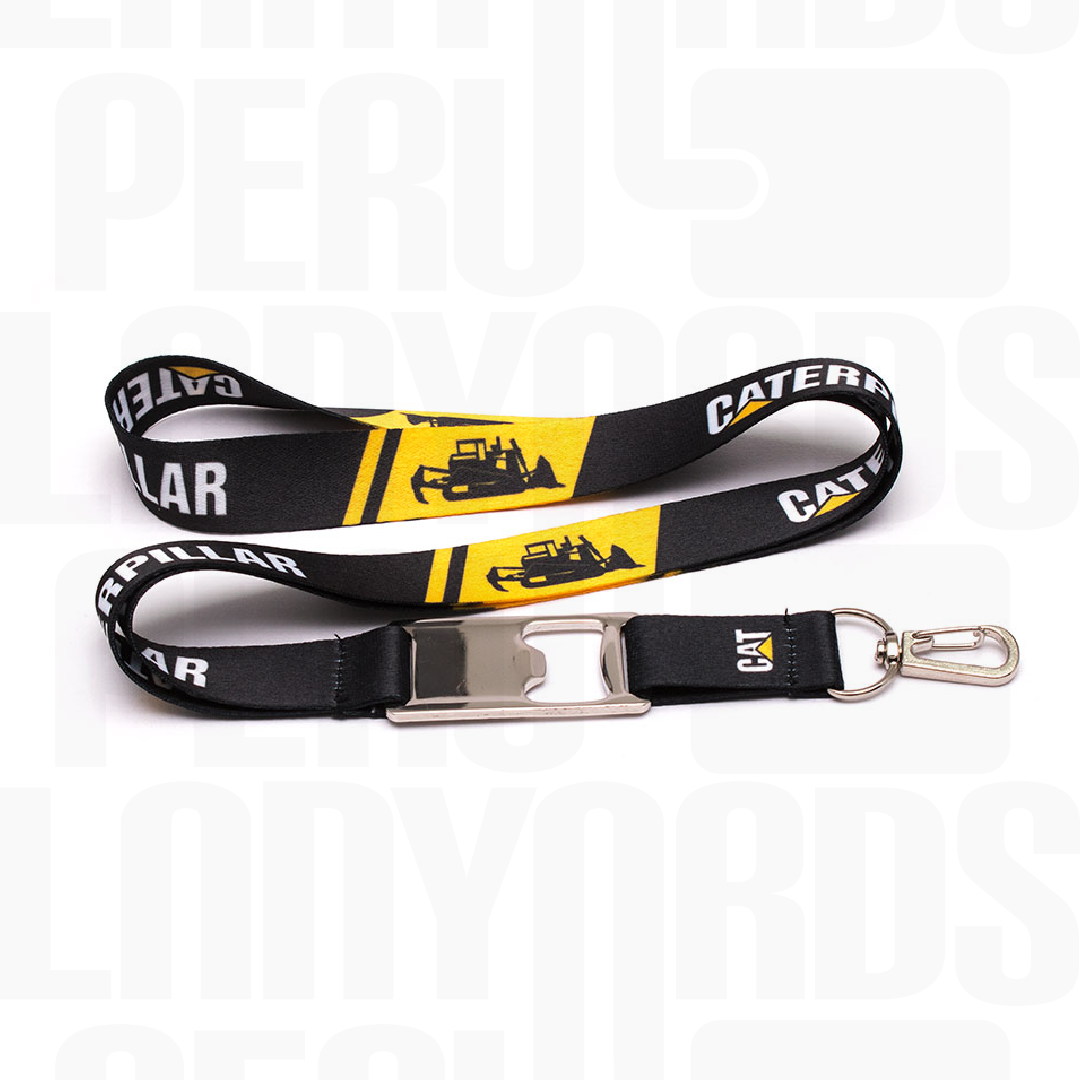 Lanyard Destapador Niquelado con Arnés Metalico Plata Premium 2 cm