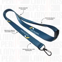 LANYARD CON ARNES NEGRO Y BREAK WAY 2CM