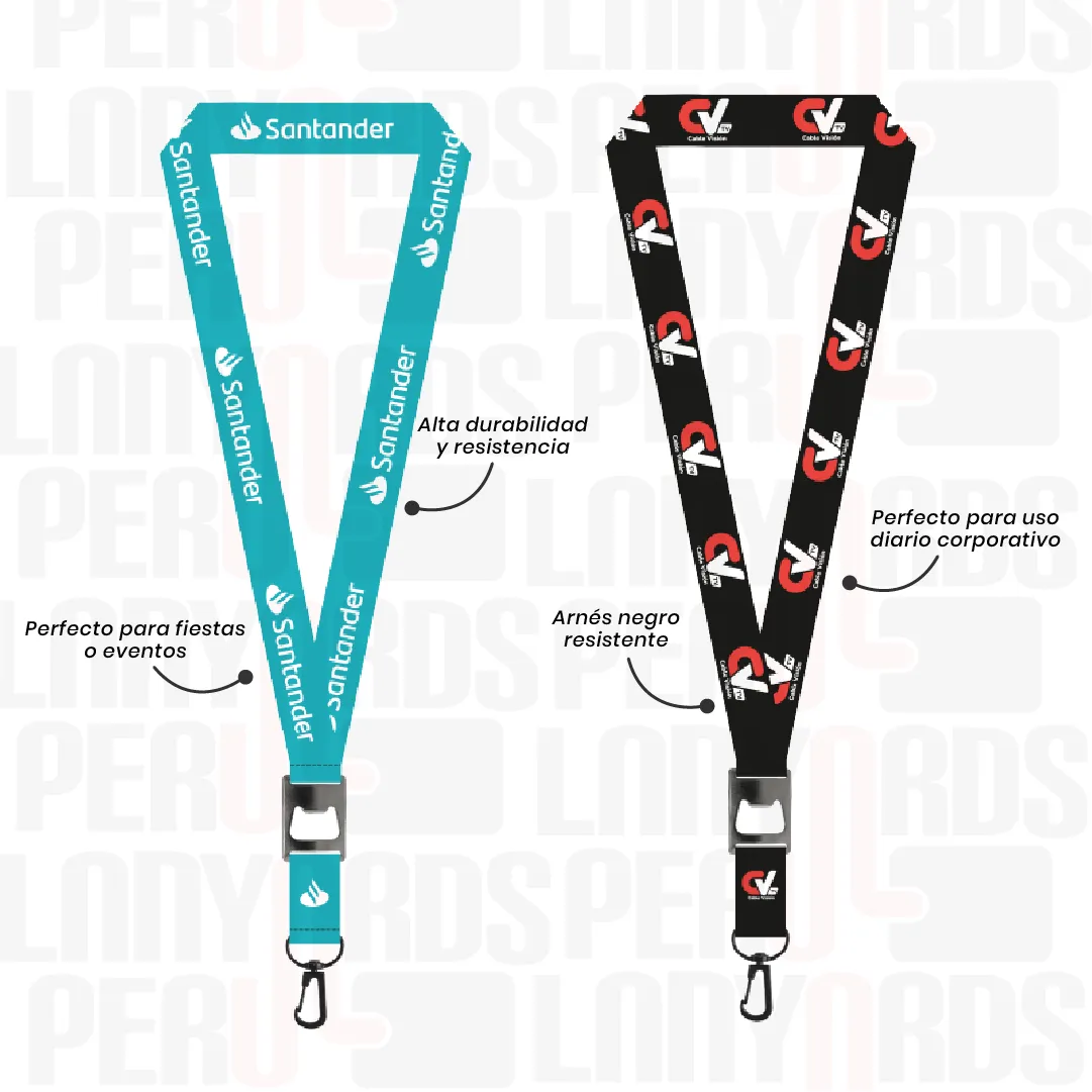LANYARD CON DESTAPADOR FEO Y ARNES NEGRO 2.5CM