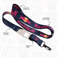 LANYARD CON DESTAPADOR Y ARNES NEGRO 2CM