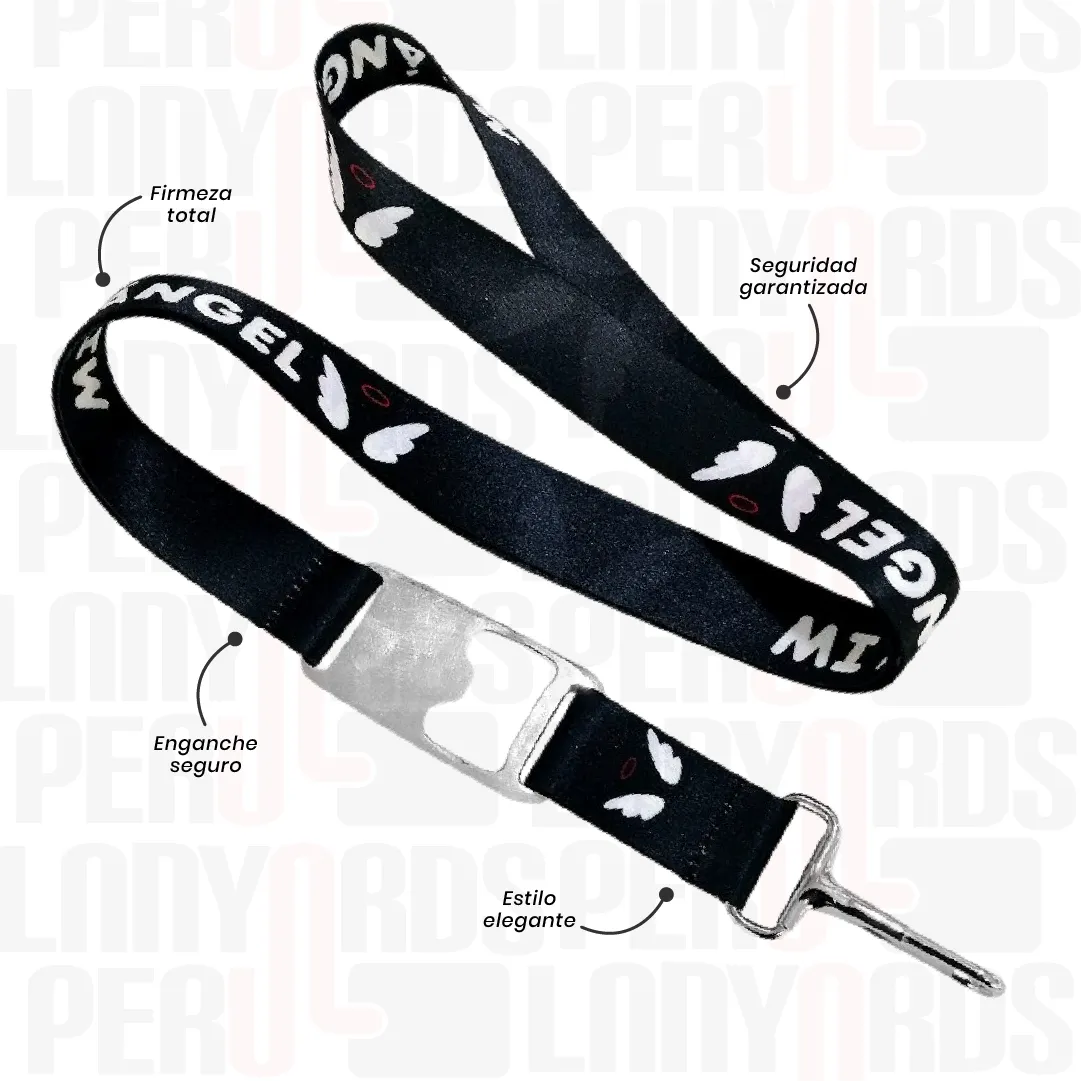 LANYARD CON DESTAPADOR Y MOSQUETON RIGIDO 2CM