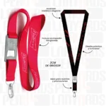 LANYARD CON DESTAPADOR ZAMAK BAJO RELIEVE Y ARNES PLATA 2CM - Imagen 2