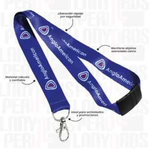 LANYARD CON MOSQUETON GIRATORIO Y BREAK WAY 2CM