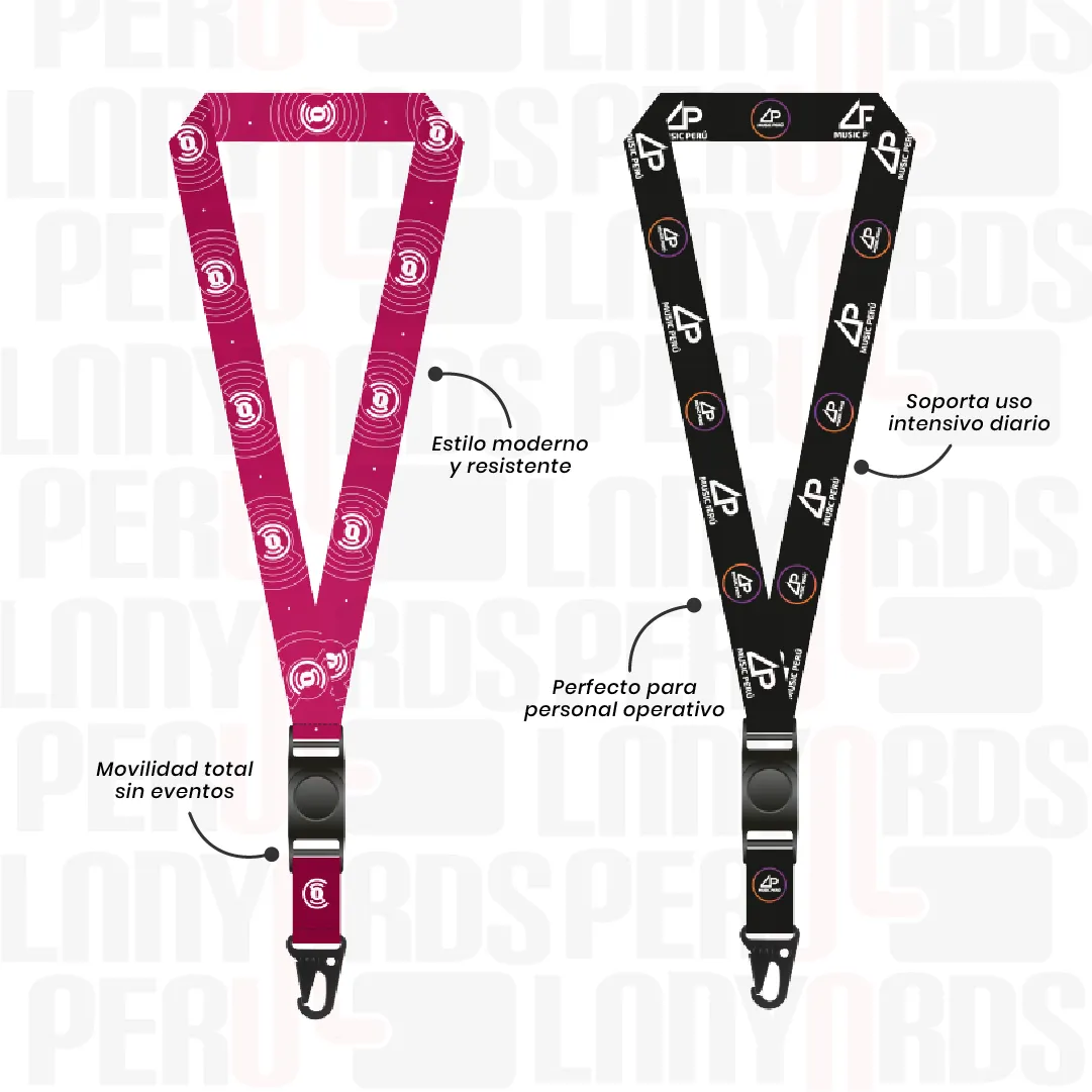 LANYARD CON TIP TOP GIRATORIO Y ARNES TACTICO 2.5CM