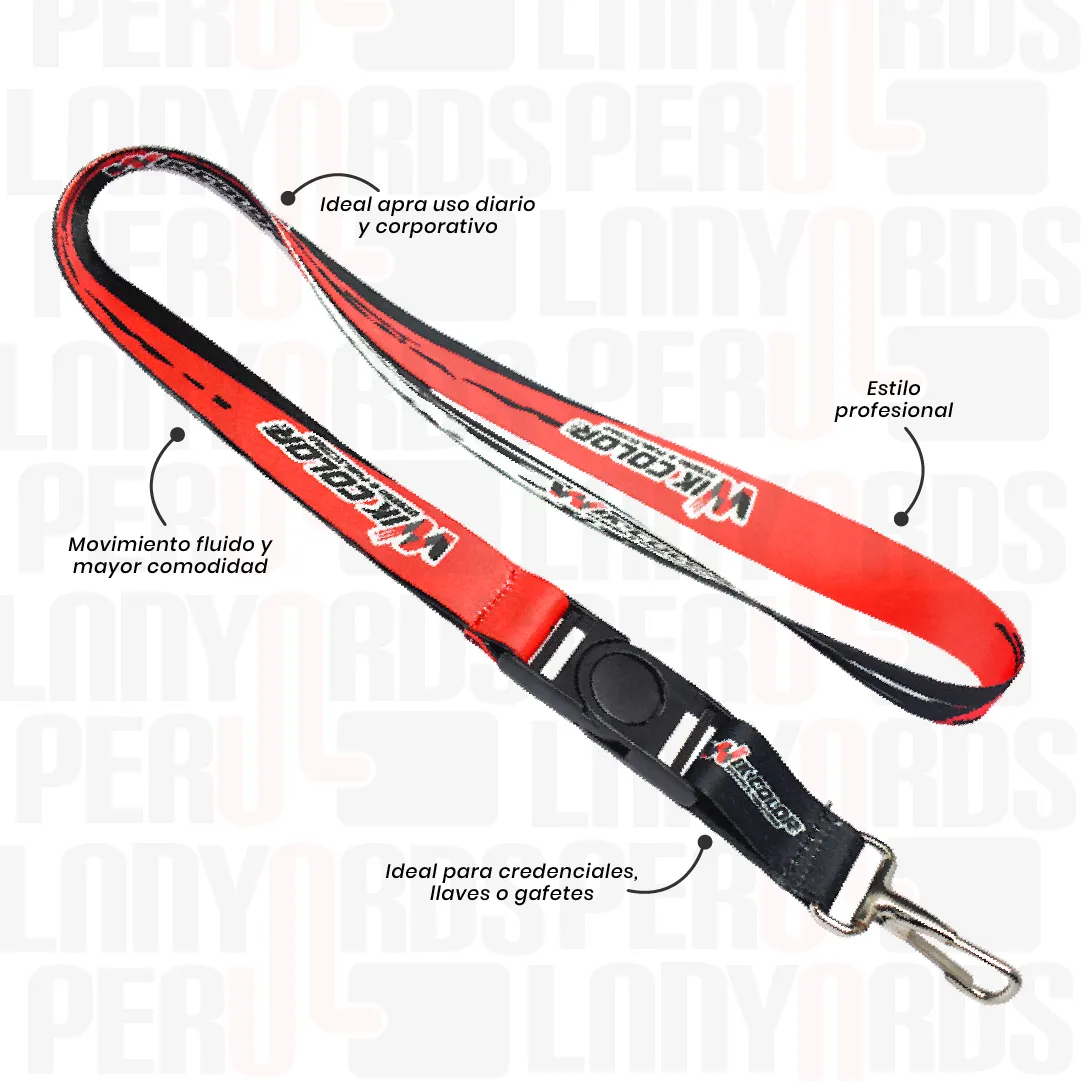 LANYARD CON TIP TOP GIRATORIO Y MOSQUETON RIGIDO 2CM - Imagen 2