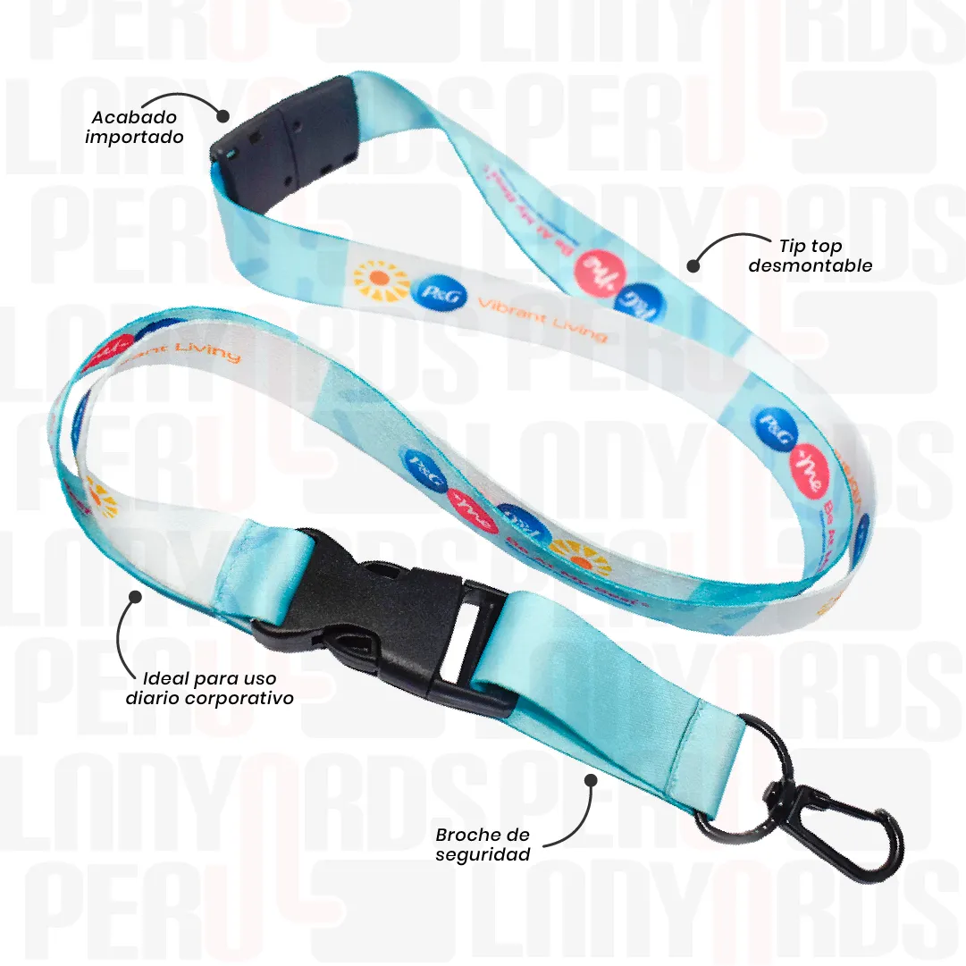 LANYARD CON TIP TOP IMPORTADO Y ARNES NEGRO 2CM