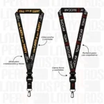 LANYARD CON TIP TOP NACIONAL Y ARNES NEGRO 2.5CM - Imagen 2