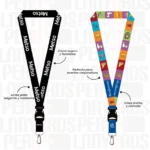 LANYARD CON TIP TOP NACIONAL Y ARNES PLATA 2.5CM - Imagen 2