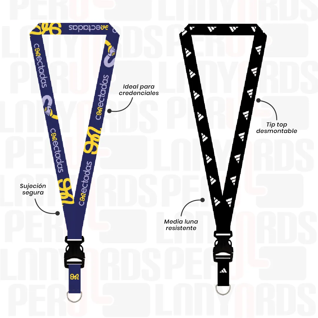 LANYARD CON TIP TOP PLANO NACIONAL Y MEDIA LUNA 2CM - Imagen 2